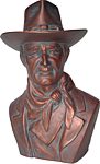 Bronze effect ceramin bust of John Wayne