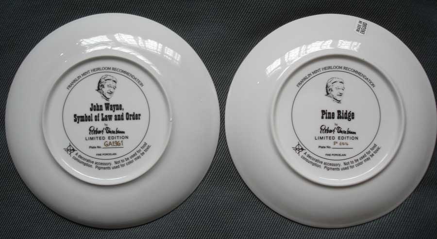 Rear of Pine Ridge plates